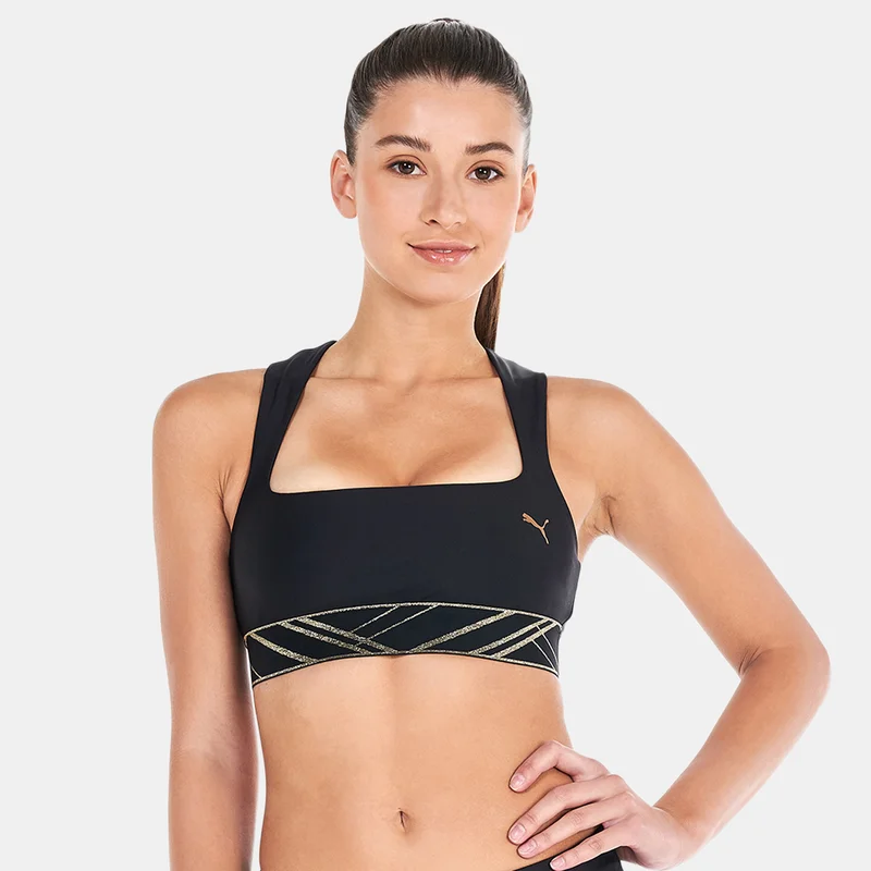Deco Glam Mid-Impact Sports Bra Black