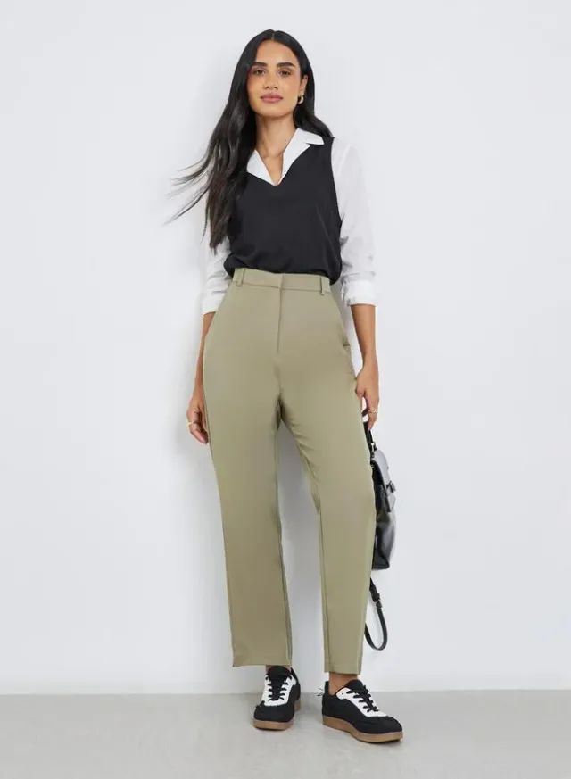 Styli Tailored Skinny Trousers Olive