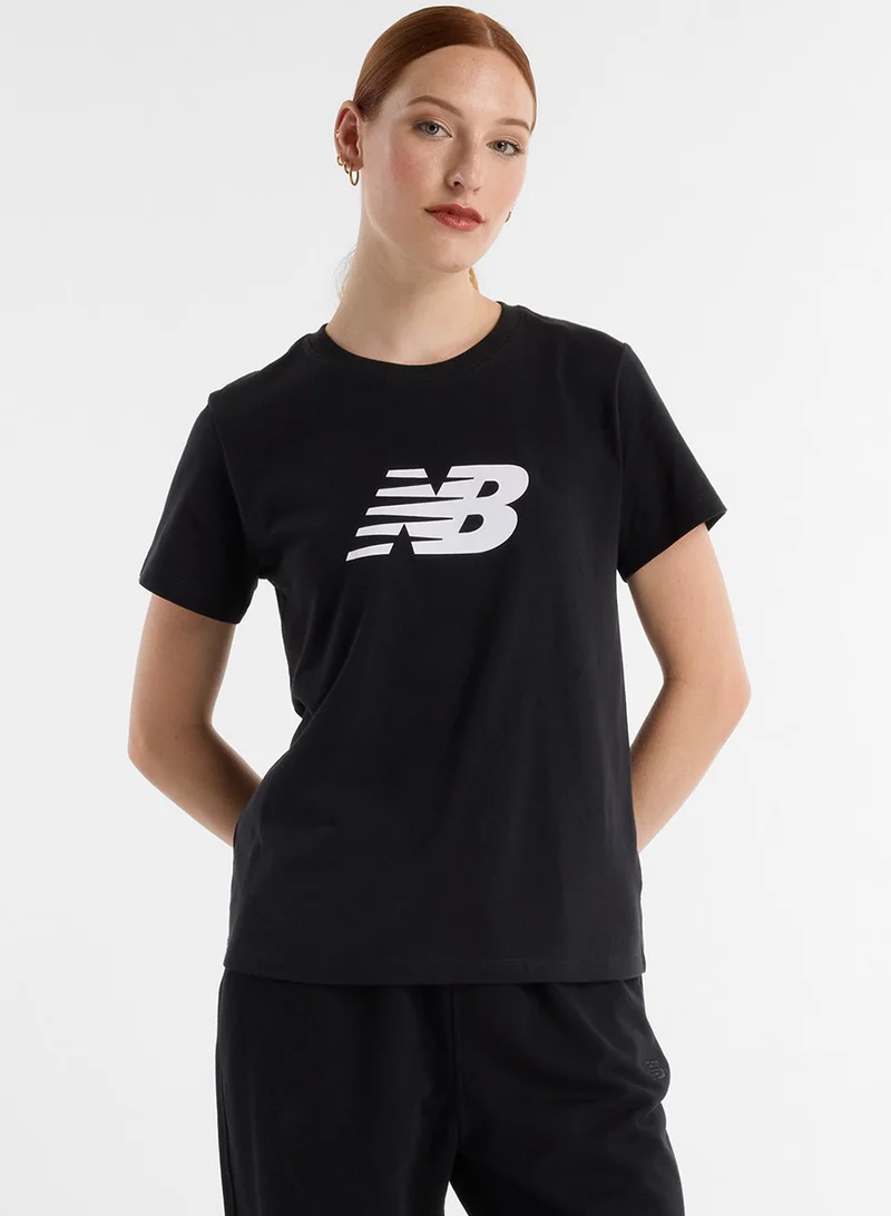 New Balance Logo Jersey T-Shirt Black