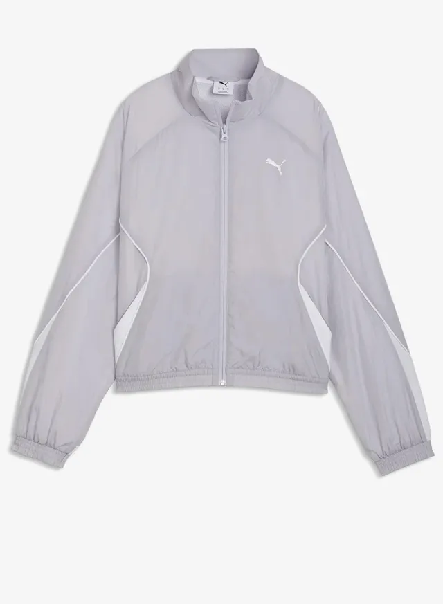 Relaxed Woven Jacket Light Gray – image 4