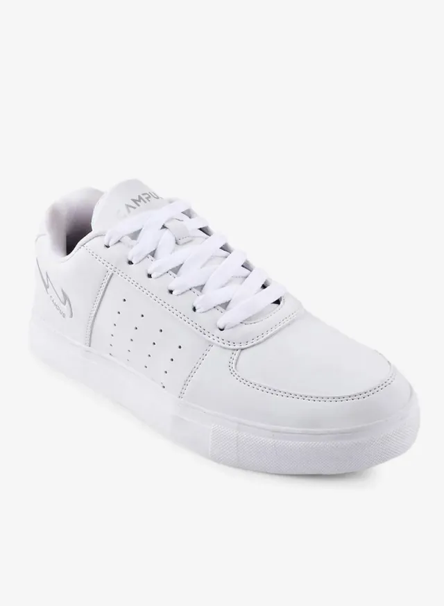 Men’s White Low Top Sneakers – Sleek Solid Color Shoes with Modern Minimalist Appeal – image 7