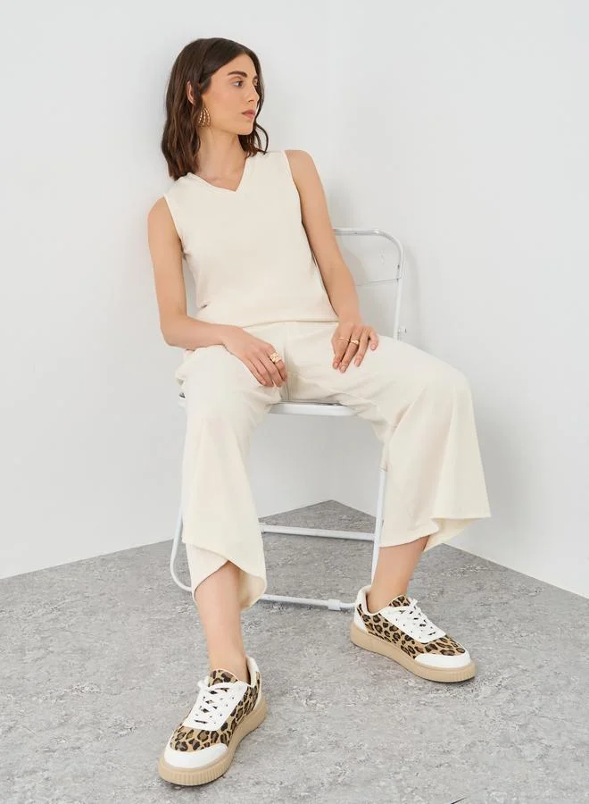 Women's Sleeveless Co-ord Set Cream
