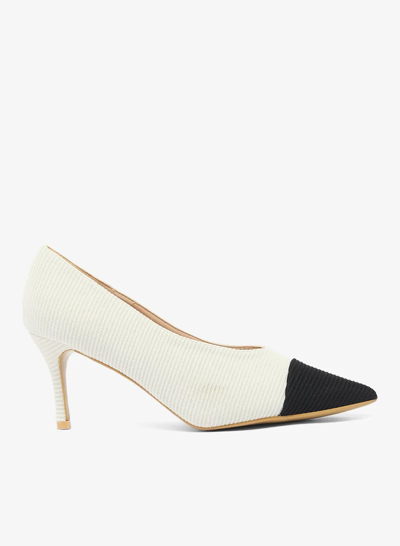 Pointed Toe Mid Heel Pumps White