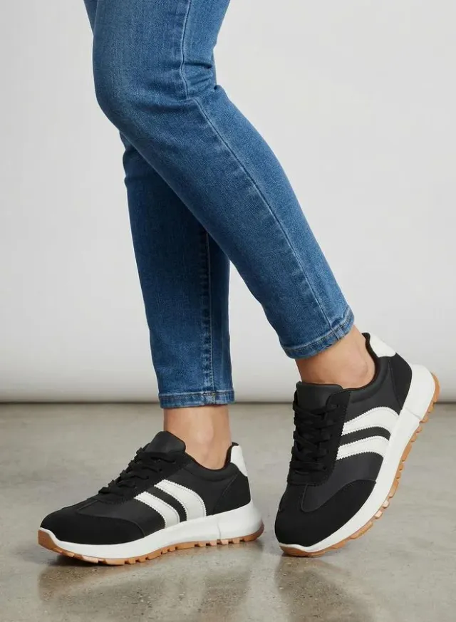 Striped Lace-Up Sneakers Black – image 7