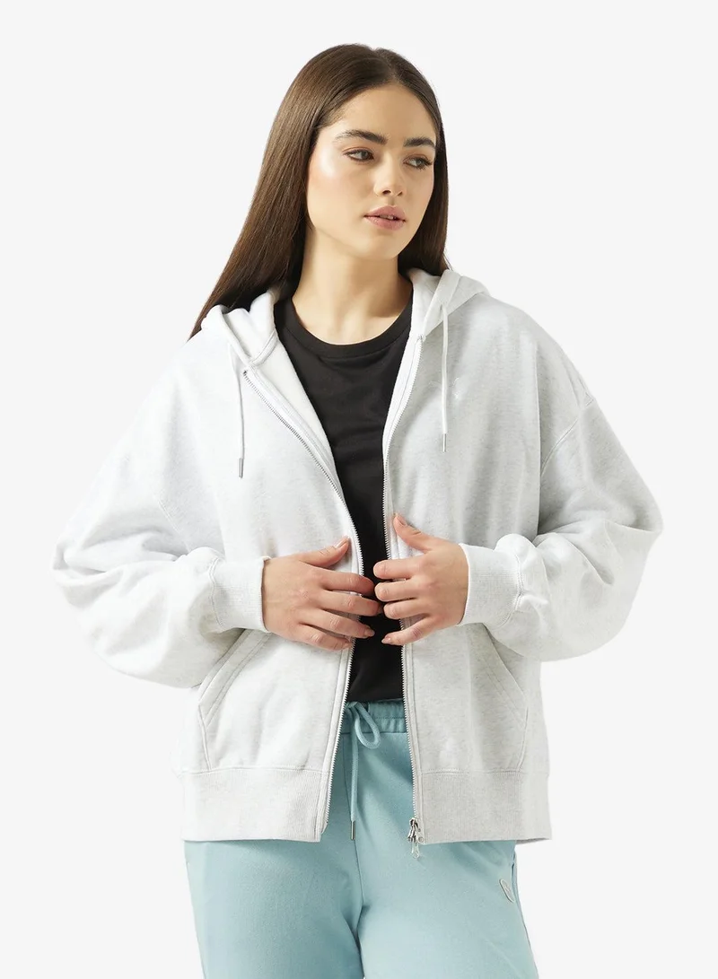 Essential Logo Boxy Hoodie Ivory