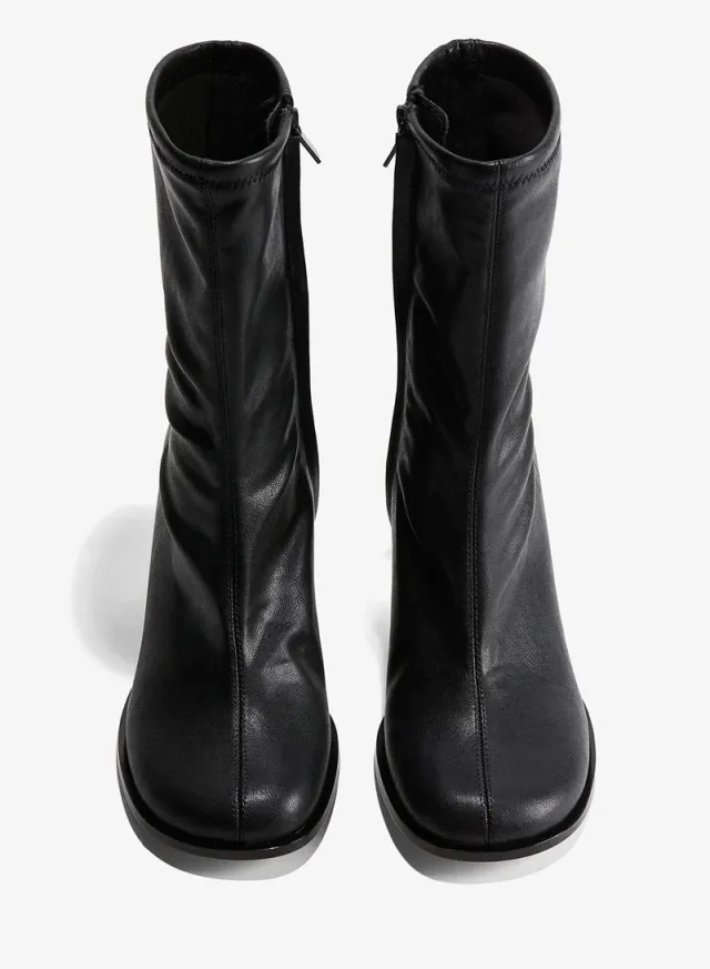 Heeled Sock Boots Black