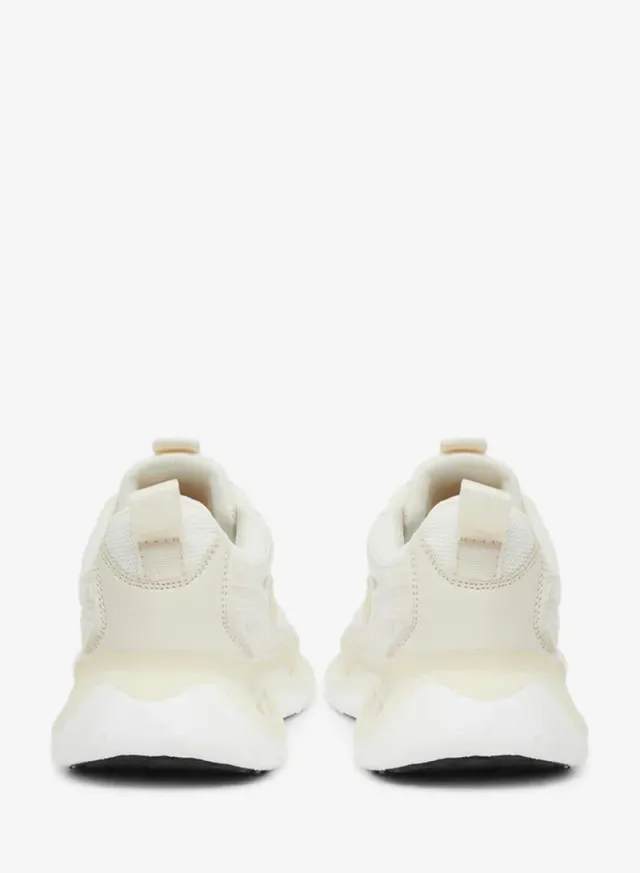 Panelled Lace Up Sneakers Cream – image 4