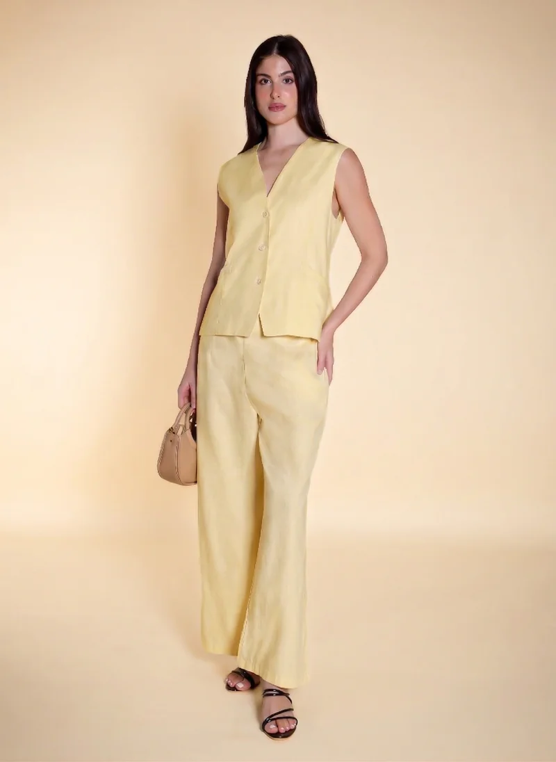 LINEN BLEND WAISTCOAT SET