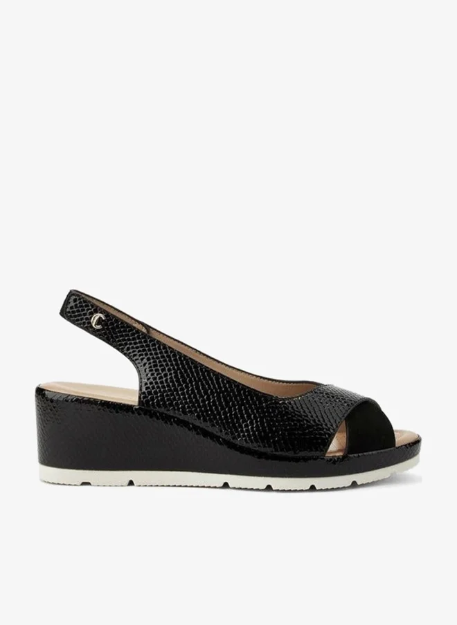Women's Textured Wedge Sandals Black