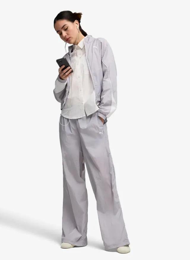 Relaxed Woven Jacket Light Gray – image 3