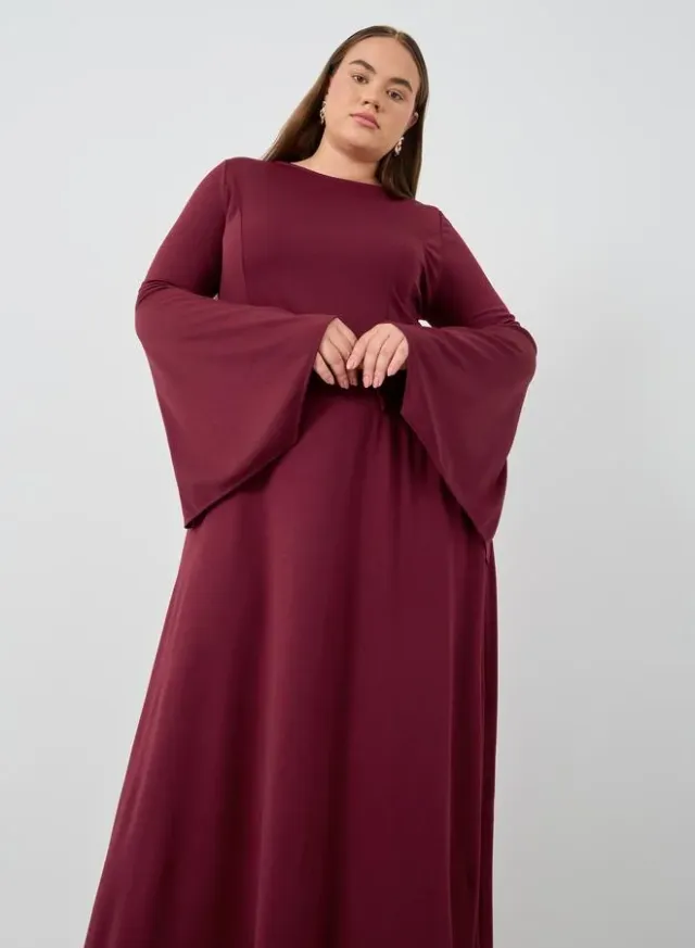 Plus Size Long Sleeve A-Line Maxi Dress – image 3