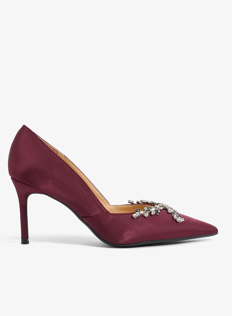 Diamanté Bow Mid-Heel Pumps