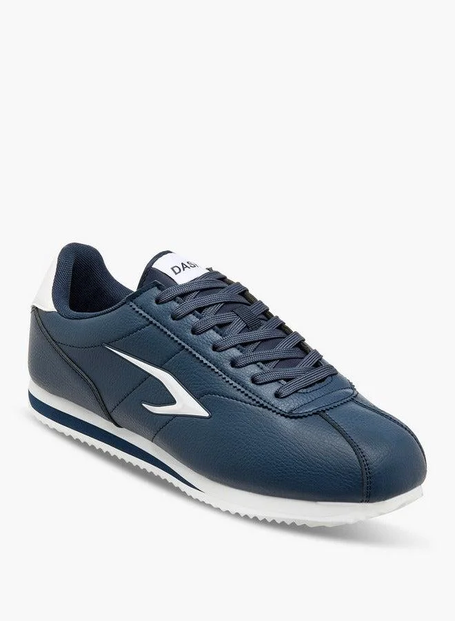 Solid Lace-Up Sports Shoes Deep Blue