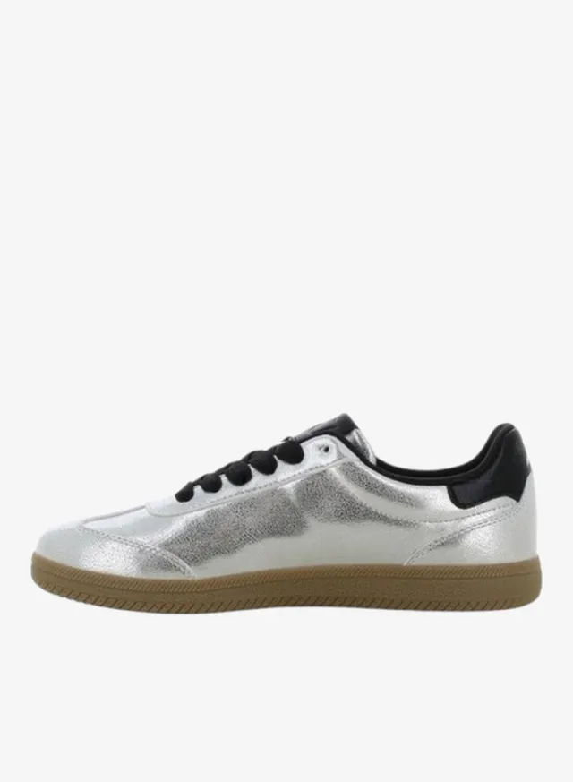 SJ Women's Panelled Lace-Up Sneakers Silver – image 5