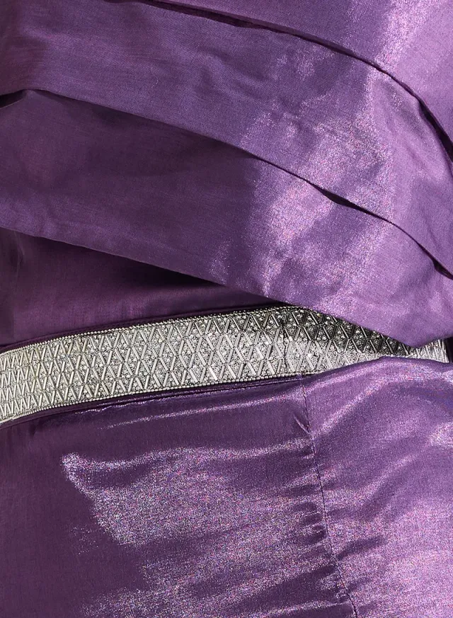 Purple Off-Shoulder Maxi Dress with Slit – image 4