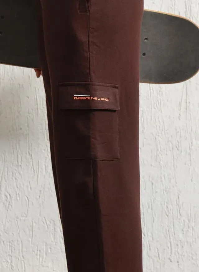 Women's Cotton Blend Printed Cargo Regular Fit Trouser brown – image 6