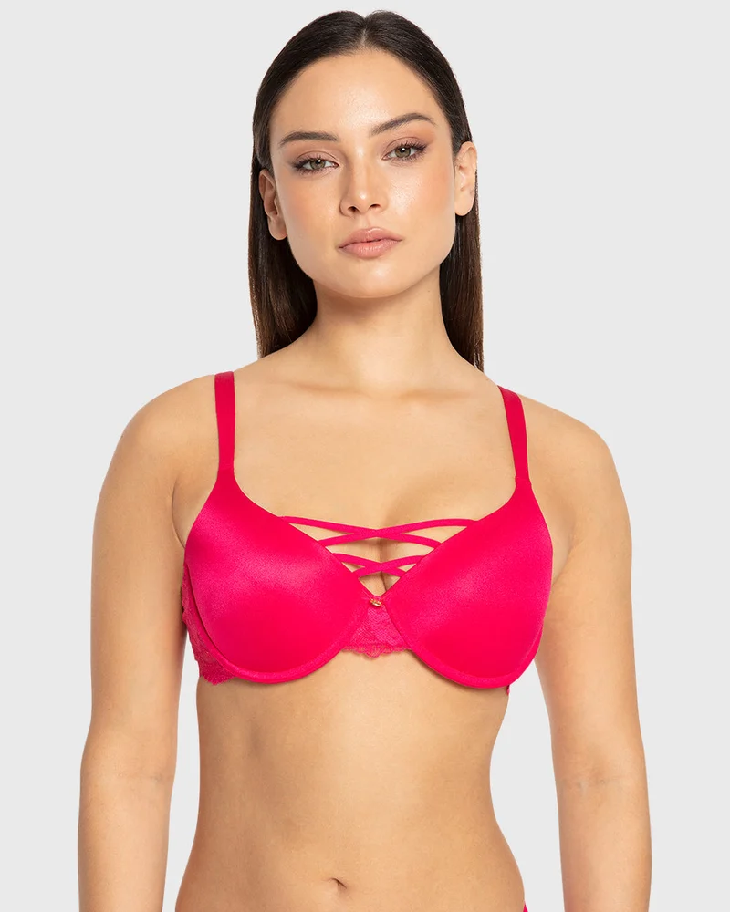 Isla & Evie Perfect Pear Full Coverage Bra - Bright Magenta
