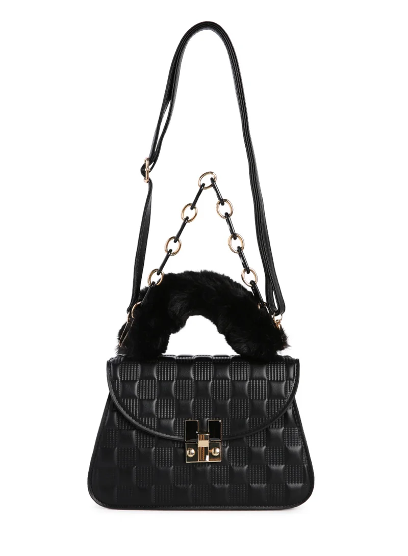 Quilted Faux Leather Sling Bag, Pink