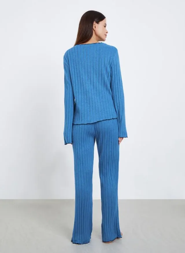 Rib Bow Trim Pyjama Set – image 6