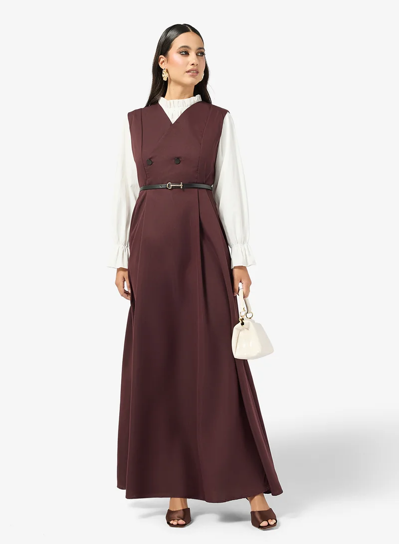 A-Line Blazer Dress Burgundy