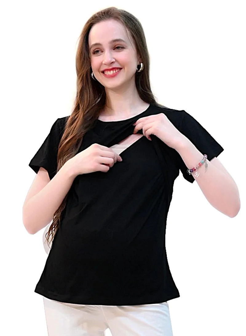 Maternity & Nursing Pull On Top Black