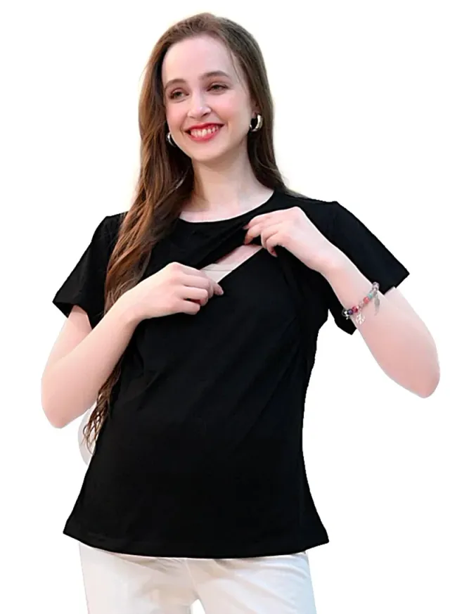 Maternity & Nursing Pull On Top Black