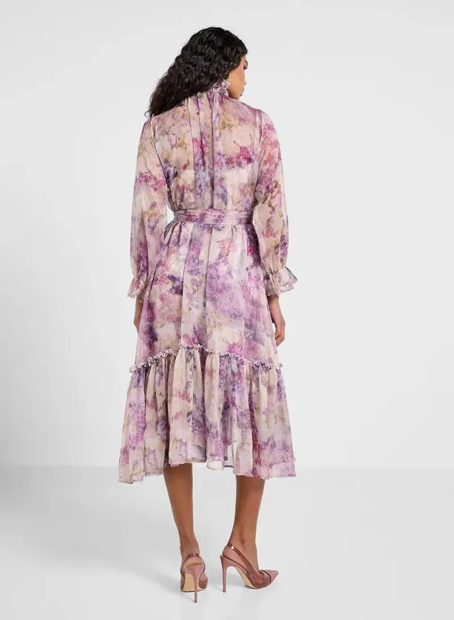 Floral Chiffon Midi Dress – image 2
