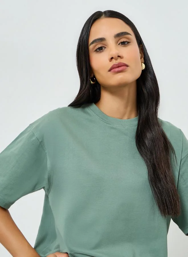 Oversized Cotton T-Shirt Green