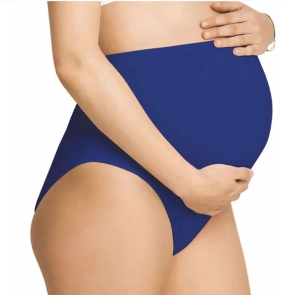 High Waist Bamboo Cotton Pregnancy Panties Blue