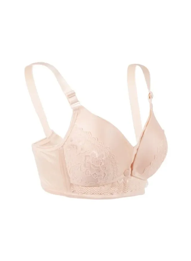 Beige Cotton Blend Maternity & Nursing Bra - Medium Impact Support – image 4