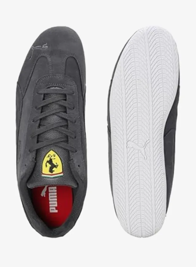 Ferrari Speedcat Unisex Lace-Up Leather/Synthetic Sneakers - Black/White – image 5