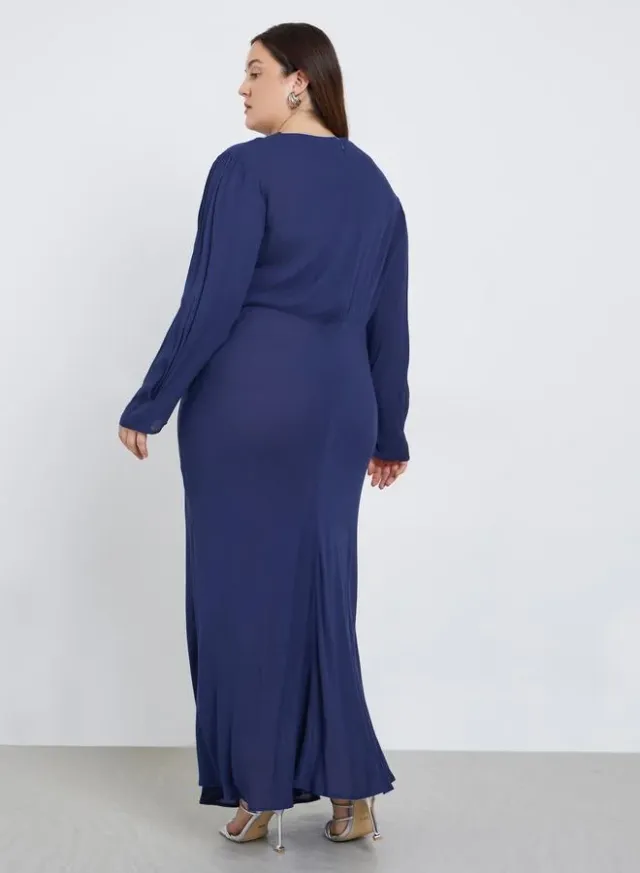Styli Plus Size Column Maxi Dress Black – image 5