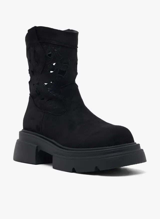 Laser Cut Block Heel Chelsea Boots – image 2