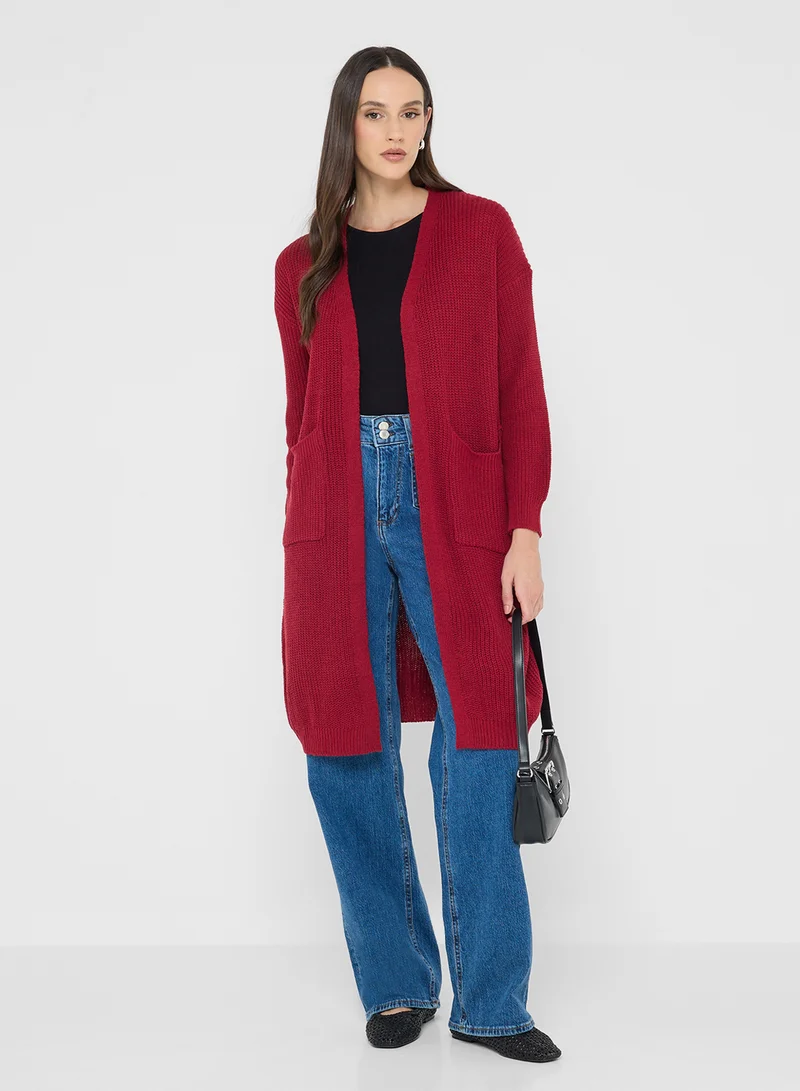 Open Cable Knit Cardigan