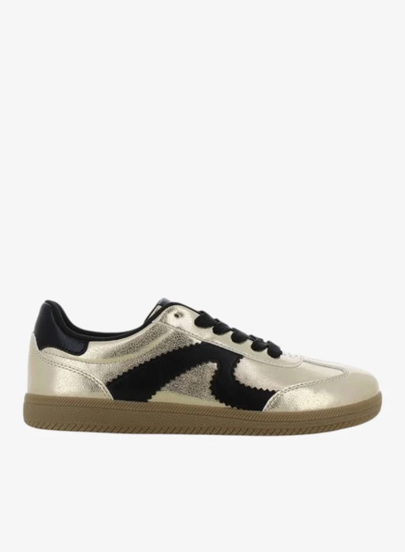 SJ Women's Panelled Lace-Up Sneakers Silver