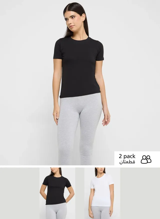 Multipack Crew Neck T-Shirt Black