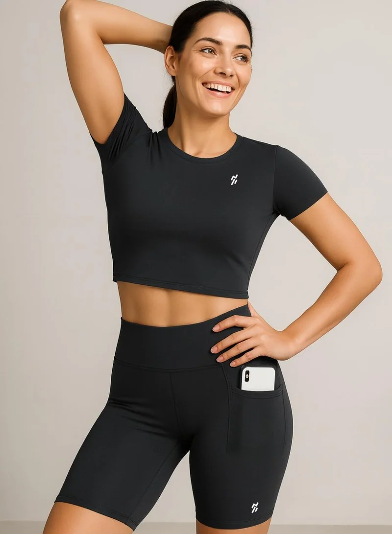 Women's Smart Pocket Biker Shorts Black