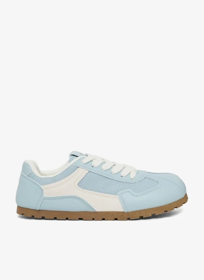 Color Block Lace Up Sneakers Blue