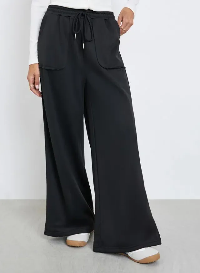 Wide Leg Drawstring Joggers Grey – image 2