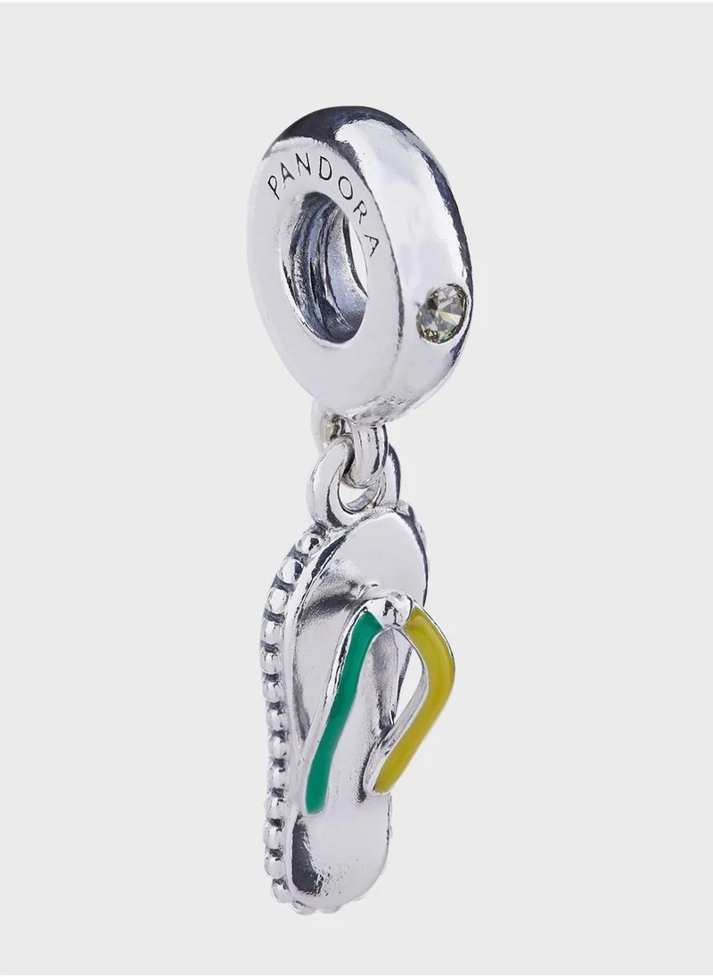 Sterling Silver Flip Flop Charm Silver