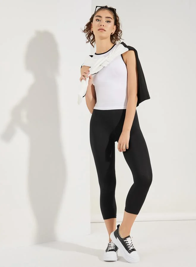 Styli Basic Capri Leggings Black