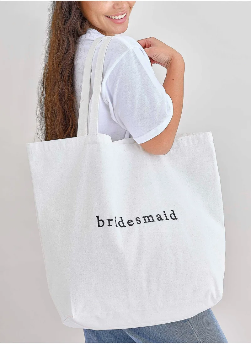 Bridesmaid Tote Bag White