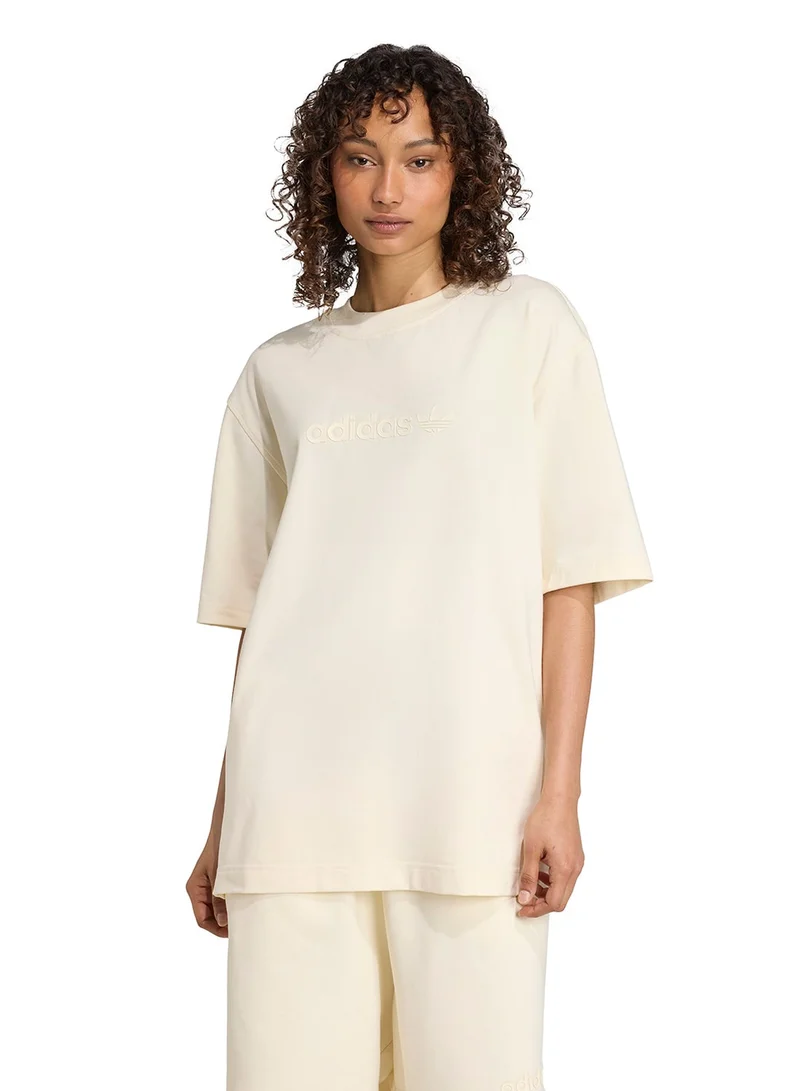 adidas Originals Essentials Linear Tee Beige