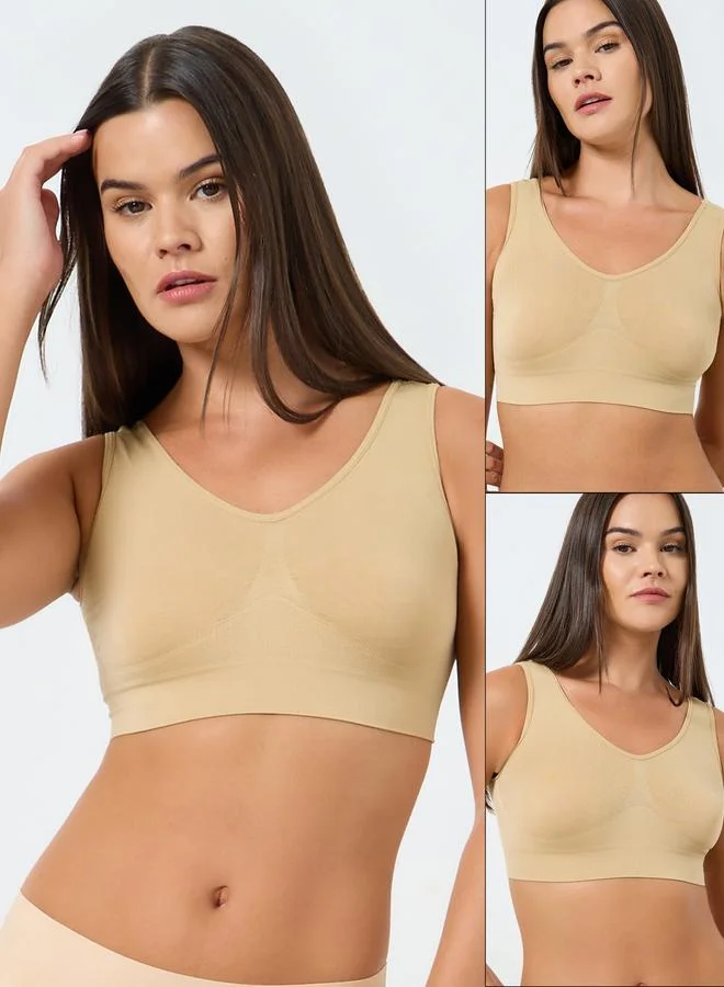 Pack of 2 - Seamless Non Padded Comfort Crop Top
