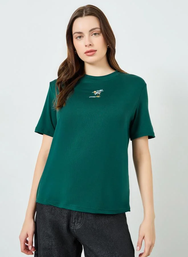 Women's Embroidered T-Shirt Green