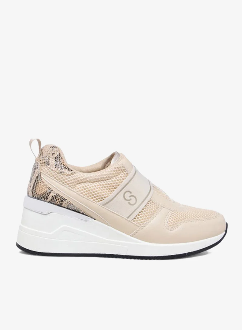 Women's Panelled Slip-On Wedge Heeled Sneakers