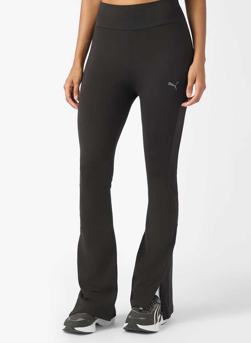 Her High-Waist Flared Leggings Black