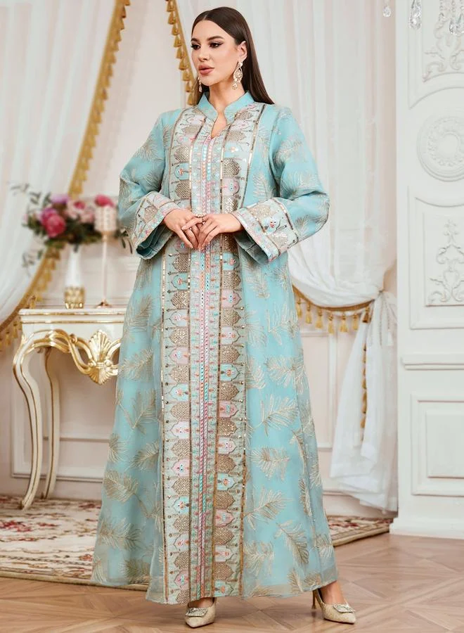 Women’s Textured Sequin Jalabiya Teal