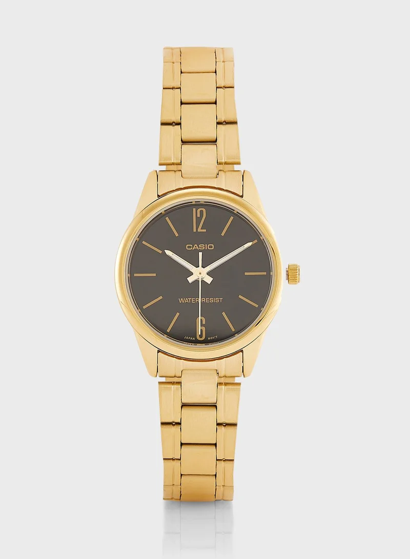 Steel Strap Analog Watch Golden Yellow