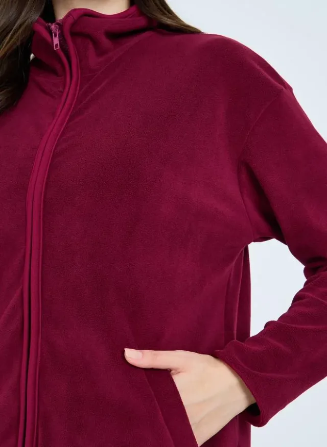 Fleece Jacket and Pants Set Burgundy – image 4